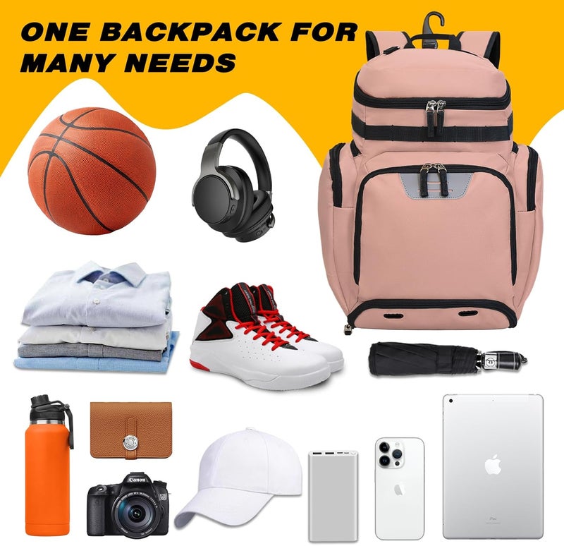 Goloni Basketball Backpack,Large Sports Bag with Ball Compartment & Shoe Compartment for Basketball, Soccer, Volleyball,Gym - Image 4